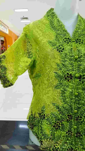 BAJU KEBAYA KARTINI KEBAYA MODERN BAHAN FULL BROKAT GLITTER MIX BORDIR CANTIK BANGET LENGAN 7/8 WARNA PEACH OREN HIJAU PUCUK STABILO PINK FANTA SIZE L 3L LD 100 115 KEBAYA MODERN KEBAYA WISUDA