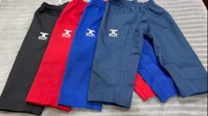 กางเกงเทควันโด ผ้าTKD คาราเต้ ฮับกิโด ยูโด กางเกงสีขาว กางเกงสำหรับเตะ กางเกงกีฬา กางเกงคาราเต้ กางเกงดำ น้ำเงิน แดง