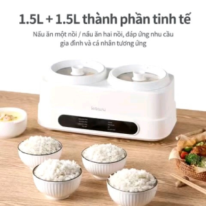 Nồi cơm điện 2 ngăn đa chức năng. 8 chức năng tiện lợi dễ dàng làm sữa chua cho gia đình. Tặng kèm vỉ nướng/hấp Inox.