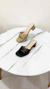 Brevinni Ting Slip On Block Heels Sandal || Sepatu Tapak Tahu || Sandal Slip On Tapak Tahu Wanita || Sepatu Block Heels Wanita Slip On Tapak Empuk Anti Slip || Sepatu Heels Slip On Glossy