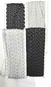 Ren răng cưa 05cm Kim Tuyến trắng (20m) dùng trang trí quần áo.