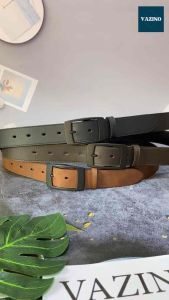 เข็มขัดหัวสีดำ 1.3“ ใส่เที่ยวลุคเท่ๆ สำหรับคนอ้วน มีสีดำ น้ำตาล