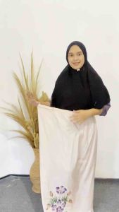 Mukena Lukis Bunga Rayon Tebal 2in1 Terbaru Dewasa Adem