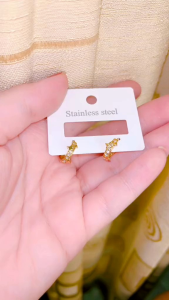 anting jepit permata gold simpel titan