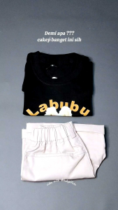 Baju Labubu Setelan Kaos Anak laki-laki Dan Perempuan Motif Labubu Umur 123456 tahun bahan cotton
