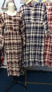 Dress midi kotak wanita // Midi Dress wanita