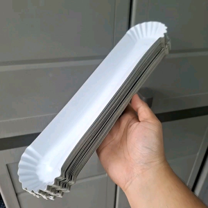 [25 pcs] Footlong Paperplate Silver or White