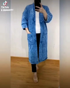 LONGCARDI JEANS KEKINIAN // AOTER DENIM TERBARU 2022 // KARDIGAN PANJANG WANITA // LONGCARDI JEANS JUMBO // SWEATER
