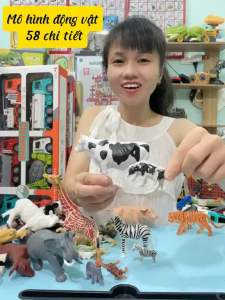 Loại 1]Bộ Hộp Động Vật 58 Chi Tiết Cho Bé Đồ Chơi Mô Hình Động Vật cho bé