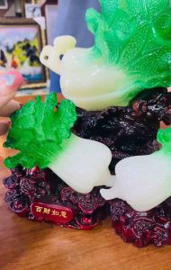 Tượng bắp cải phong thủy mini kích hoạt tài lộc 10x11cm