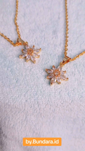 Bundara Acc-1439 Aksesoris kalung Bunga perhiasan Wanita titanium mata Zircon 45cm