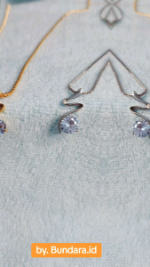 Bundara Acc-1437 Aksesoris kalung ukir perhiasan Wanita titanium mata Zicron 45cm