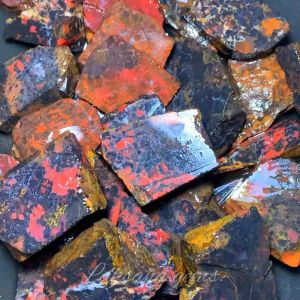 Batu Badar Besi Motif Nempel Magnet / bahan batu badar besi coral merah /lempengan batu badar besi super quality