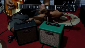 Ampli Gitar Mini Distorsi 2 Input Bonus Kabel Aux Bergaransi