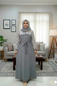 Intan dress gamis lebaran 2026 bahan crinkle kombinasi motif bunga etnik abstrakgamis dewasa jumbo busui gamis terbaru model kekiniangamis pesta kondangan