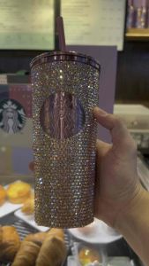[Vietnam Exclusive] STARBUCKS Ly Cold Cup Stainless Steel 16Oz (473ml) Rhinestone PURPLE