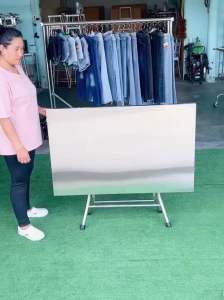 โปรโมชั่น Early Bir โต๊ะพับสแตนเลส ขาไขว้ 70x110x75 ซม. ขาท่อนิ้วสอง แข็งแรง ทนสนิม พับเก็บได