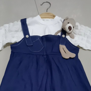 TERBARU .REAL PICT DRES IMPORT DENIM OVER OLL 2 IN 1 ANAK KOREA.USIA 3 BULAN -3 TAHUN COD