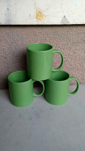 3pcs. Green Ceramic Coffee Mugs13ozMicrowavable