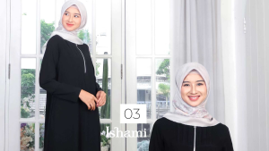 Gamis Hitam Putih Terbaru Seply Shabira Ethica Ishami Gamis Umroh Haji