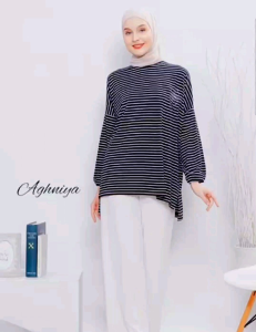 Bianca Top Blouse Stripe Bordir Bunga Atasan Wanita Kekinian Terbaru 2025