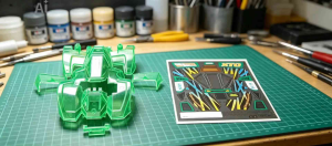 Tamiya Mini 4WD Cowl Special Edition Gun Blaster XTO Transparent Green with Sticker - Original