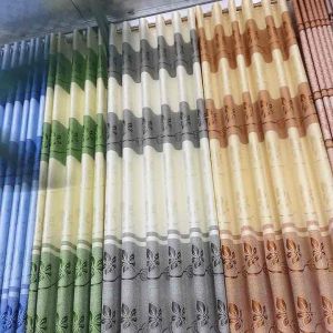 Rèm xám trắng hoạ tiết dây lá hàng đẹp vải mềm sóng suôn rèm cửa sổ cửa chính ngăn phòng decor phòng