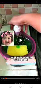 Tempat Sabun Cair Cuci Piring 1000ml Bentuk Mangkok Bulat