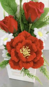 Quà tặng-hoa kẽm nhung cao 30-35cm