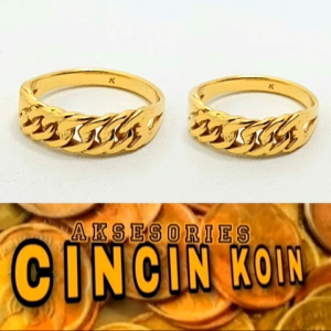 New Cincin Rantai Terbaru Terbuat dari Bahan koin Logam Perhiasan Wanita Elegan pengganti Emas