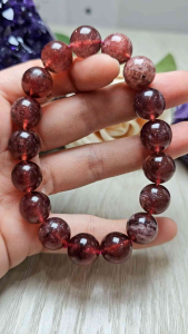 🌹Natural Strawberry Starlight Quartz Bracelet 12mm+🍓天然星光鸽血红/车厘子草莓晶手串12米+