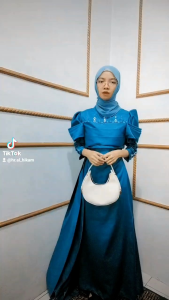 Nazera Dress// Gaun terbaru bahan satin maxamara akses payet/ Gaun bridesmaid/ Gaun kondangan [ HADIBA FASHION]