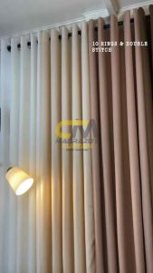 Madrazo`s 10 Rings - Aesthetic Plain Curtain -Non-Faded Cotton and Kretona Fabric - 5FT up to 9FT LONG - Off white Beige Khaki Brown & Choco Brown