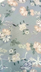 Kain katun Print Bordir Premium Motif Bunga Meteran harga per 0.5