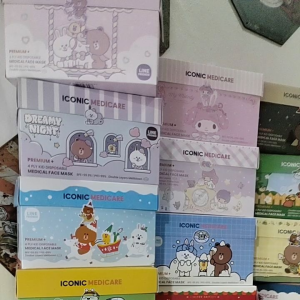 Iconic 4ply KID4-12YRS disposable medical face mask 30PCS[Beary Bear / Unicorn /Cinnamoroll / Characters / Quby /Little Twin Stars / Line Friends / Hello Kitty /Melody ]