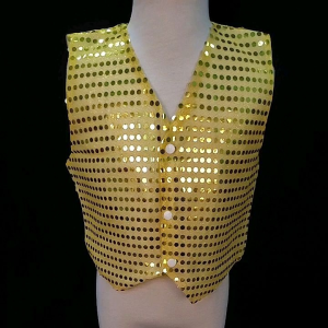 READY STOCK Kids Sequin Vest Glittering Blazer Boy Stage Performance Top Boy Waist Coat Kids Choir Outfit