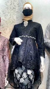 SET KEBAYA COUPLE TUNIK LESTHI HITAM / COUPLE KEBAYA HITAM