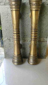 Handle Pintu Rumah Kuningan Antik Motif Godo Jawa Ukir 40 cm 2 pcs