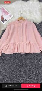 Blouse Ruffle Wanita Fitted / Atasan Polos Cewek Korean