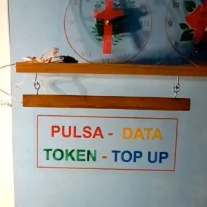 lampu acrylic akrilik buat konter PULSA DATA TOKEN TOP UP 30x17 cm lampu hias siap pakai