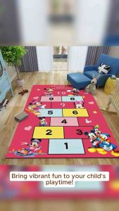 Elegant Kids Playmat with Disney & Little Pony Designs - Soft Polyester Carpet for Children Non-Slip Easy-Clean L160cm x W80cm