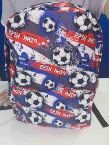 3 Pcs Football Pattern School Bag Set For Primary School Boys / Backpack With Lunch Bag And Pencil Case