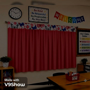 Amandas Curtain Shop blackboard curtainPrinted paha (50×60 inches)good for clasroom decorations