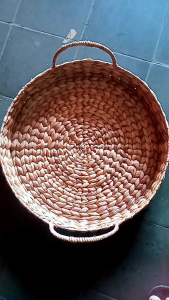 Nampan eceng gondok - baki eceng gondok - nampan bulat - nampan serba guna - nampan cantik alami