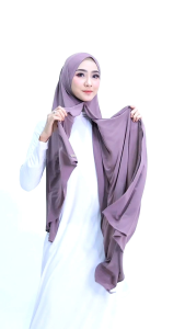 Hijab Pashmina Jersey Premium 180cm Warna Mawar Emas