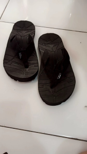 SANDAL PRIA JEPIT HITAM EGER POLOS FULLBLACK ADVENTURE HIKING eeger