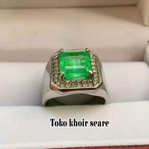 Cincin Batu Zamrud Catam Serat Natural Minimalis top Quality