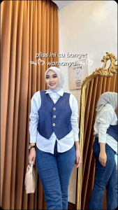 Croptop jessy katun kombi jeans Rompi Wanita Panjang Atasan
