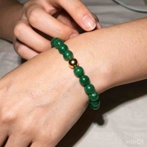Origin Beads Co - Imperial Jade 8mm Stretch Bracelet - Gemstone Semiprecious Fashion Jewelry