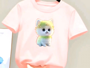 Kaos Atasan Anak Desain Anjing Warna-warni Murah Untuk Umur 2-10 Tahun